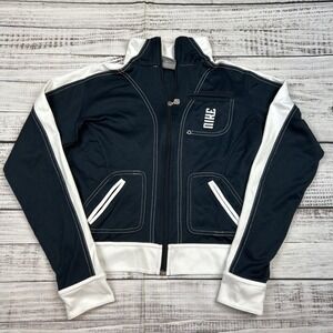 Nike Y2K Drill Track Jacket Hip Hop Navy Blue Youth Sz XL (16-18) Full Zip Crop